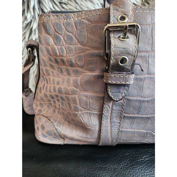 Dooney & Bourke Blue/Lavender Embossed Large Crocodile Handbag - Picture 7 of 13